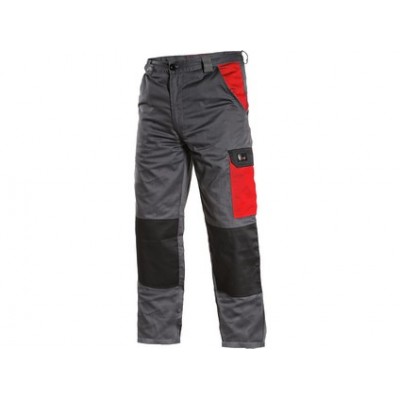 Pánske montérkové nohavice CXS PHOENIX CEFEUS, čierno-červená